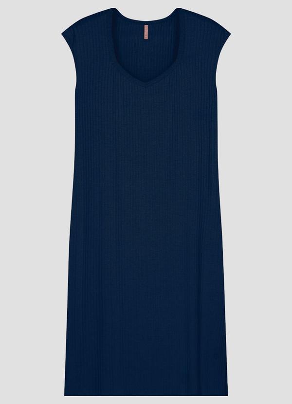 Vestido Plus Size em Viscose com Elastano Azul