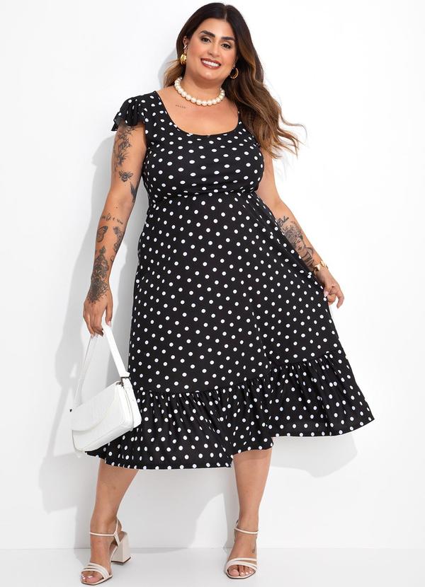Vestido Poá Preto em Malha