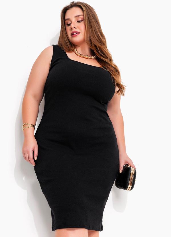 Vestido Preto em Canelado