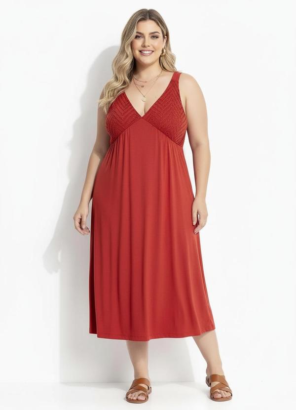 Vestido Terracota em Malha de Viscose