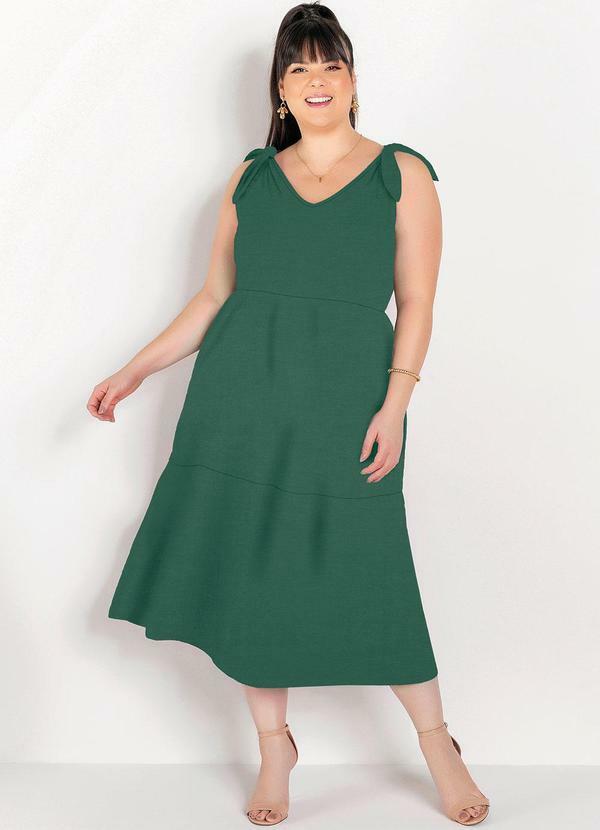 Vestido Verde Escuro em Malha