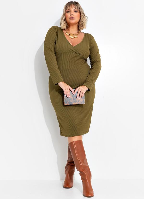 Vestido Verde Militar em Canelado