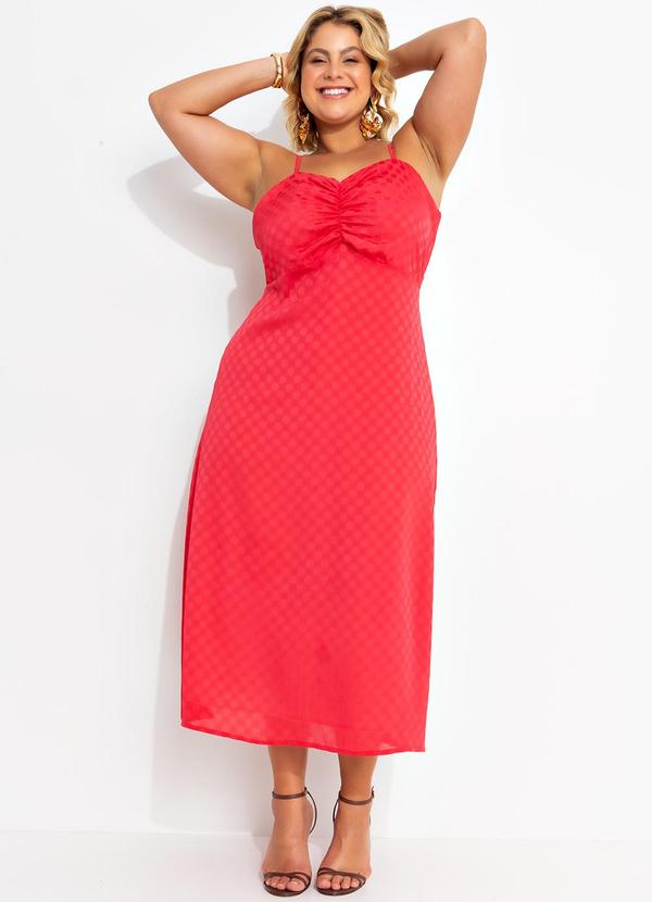 Vestido Vermelho em Crepe Plano