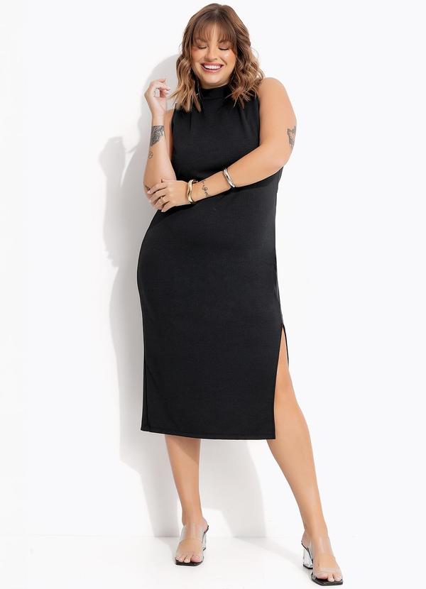 Vestido Preto em Malha Crepe