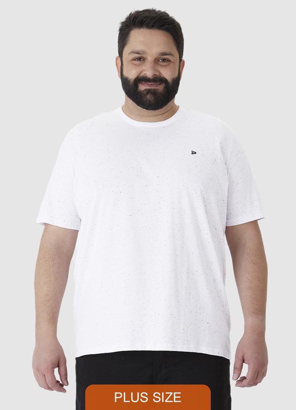 Camiseta em Botonê Masculina Plus Branco