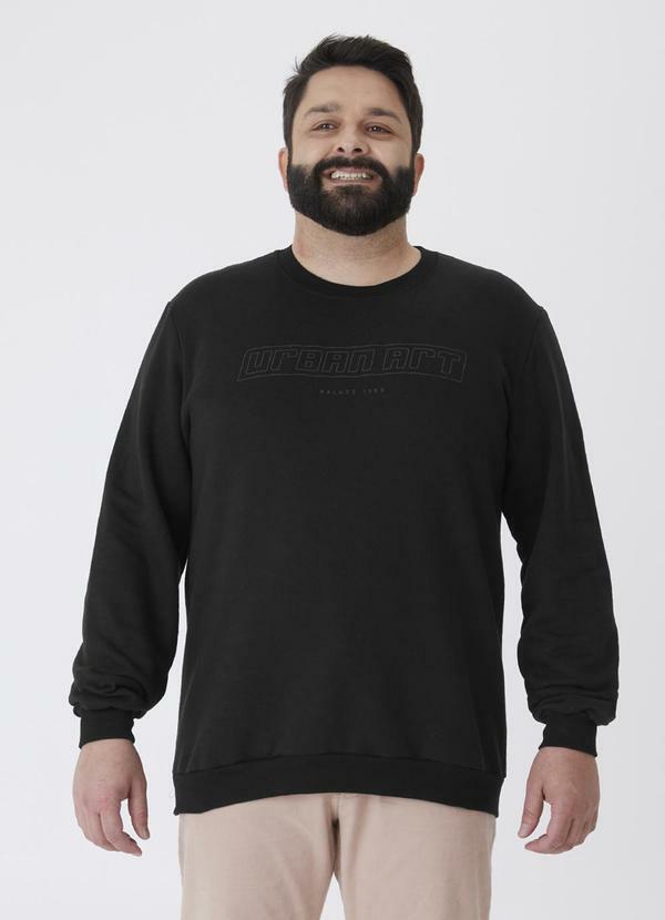 Blusão Urban Art em Moletom Comfy Preto