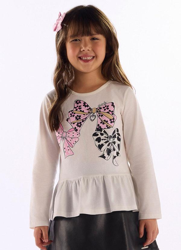 Bata Algodão Estampa Laços Branco