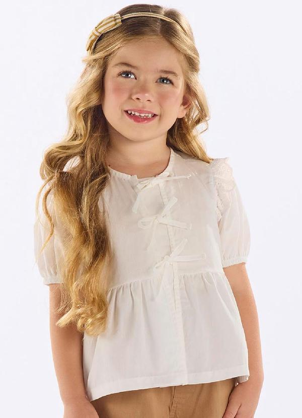Bata Infantil Finina Algodão Bege