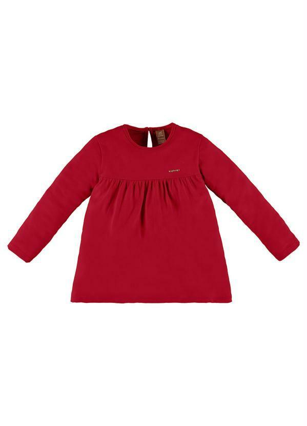 Vista 2 Bata Infantil Menina Meia Malha Vermelho Up Baby Up Baby