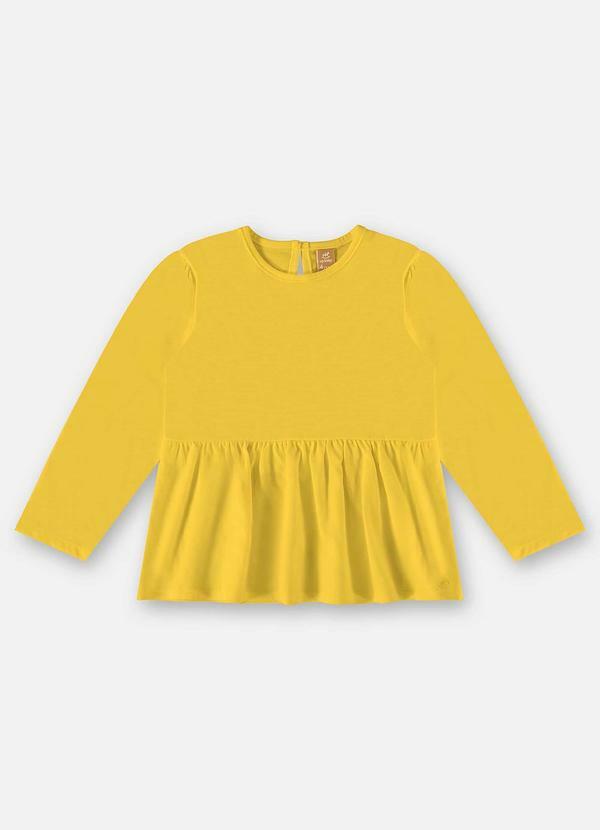 Vista 2 Bata Manga Longa Infantil Menina Amarelo Up Baby Up Baby