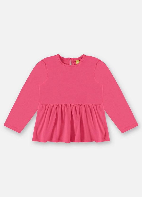 Bata Manga Longa Infantil Menina Rosa