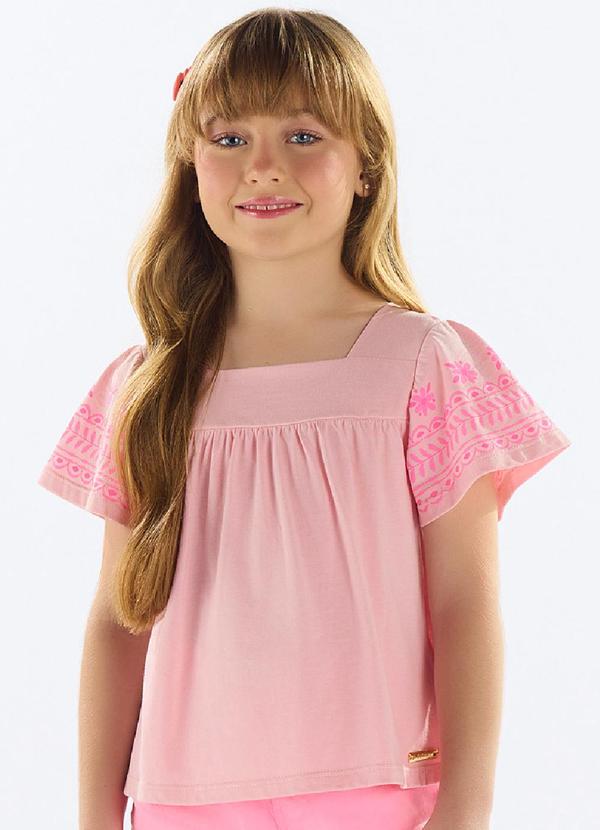 Vista 2 Bata Meia Malha Menina Rosa Quimby Quimby