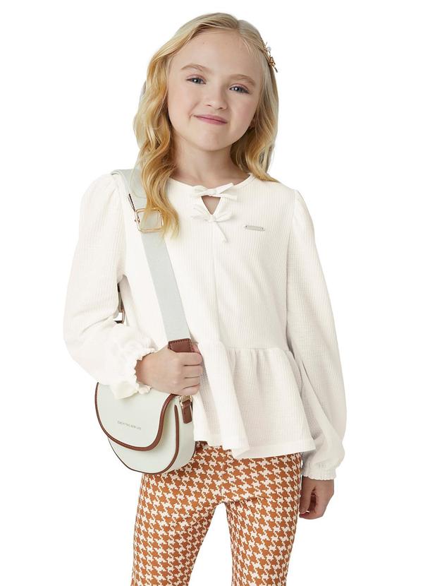 Vista 2 Blusa Bata Texturizada Menina Bege Carinhoso Carinhoso