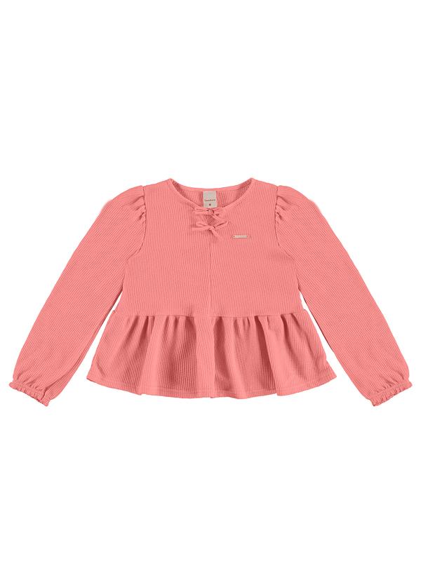 Vista 2 Blusa Bata Texturizada Menina Rosa Carinhoso Carinhoso