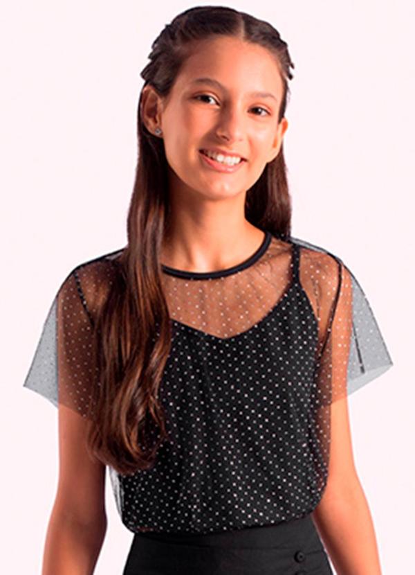 Blusa Infantil Menina Preto