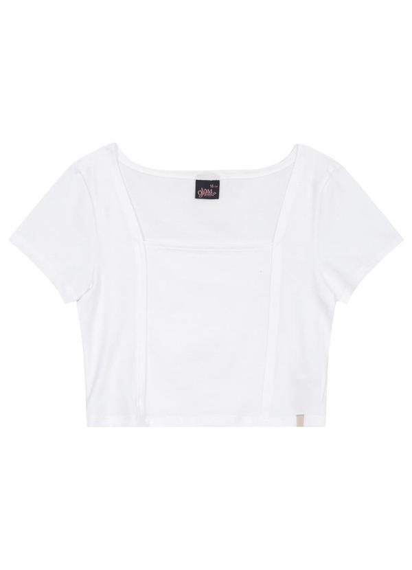 Blusa Cropped Básica para Menina Gloss Branco