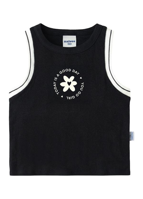 Blusa Cropped Canelada Today Is a Good Day Preto