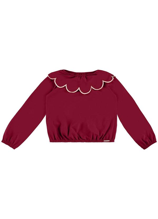 Vista 2 Blusa Cropped com Bordado Vermelho Carinhoso Carinhoso