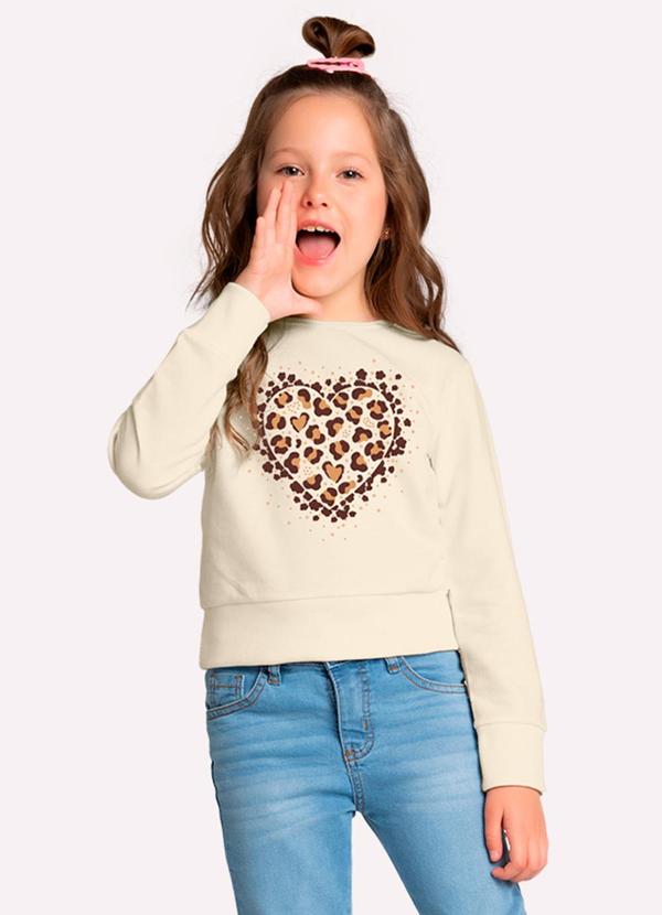 Blusa Cropped Infantil Menina com Strass Bege