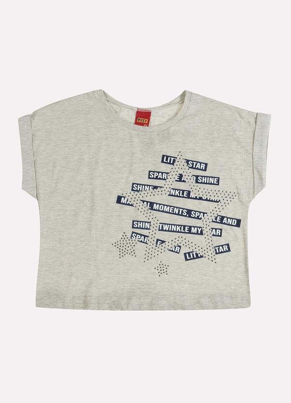 Blusa Cropped Infantil Menina Estrela Cinza
