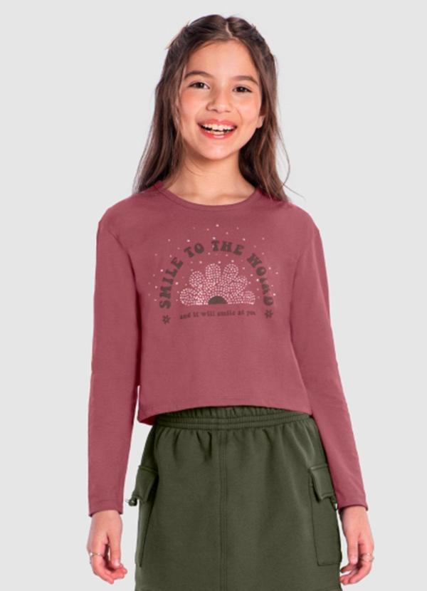 Blusa Cropped Infantil Menina Rosa