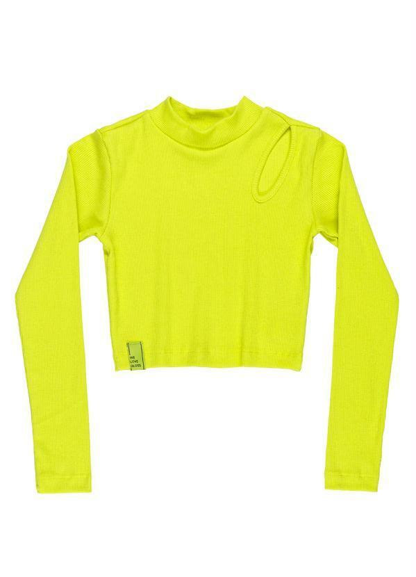 Vista 2 Blusa Cropped Juvenil Menina Verde Gloss Gloss