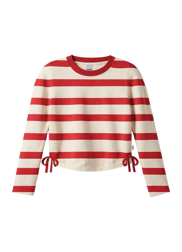 Blusa Cropped Listrada Canelada Vermelho