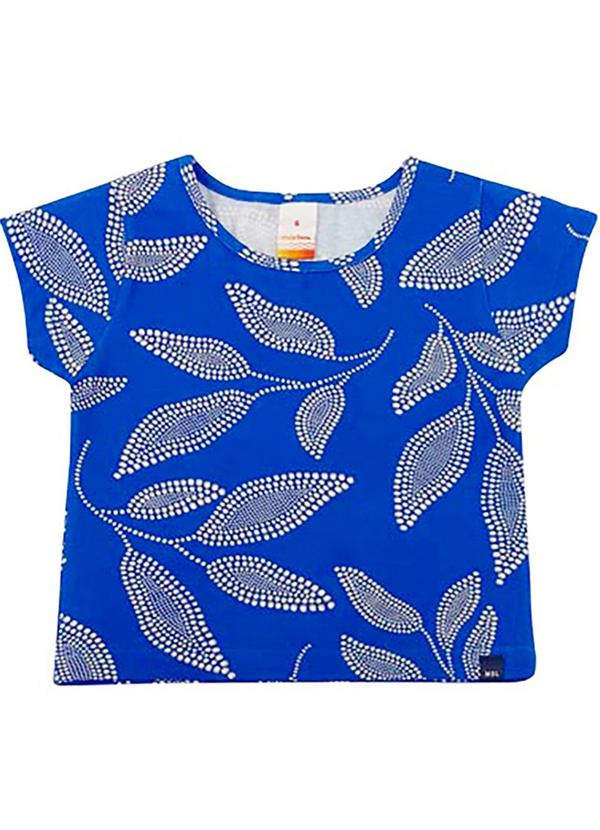 Vista 2 Blusa Cropped Manga Curta com Aroma Azul Marisol Marisol