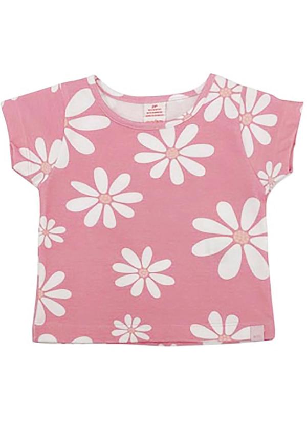 Vista 2 Blusa Cropped Manga Curta com Aroma Rosa Marisol Marisol