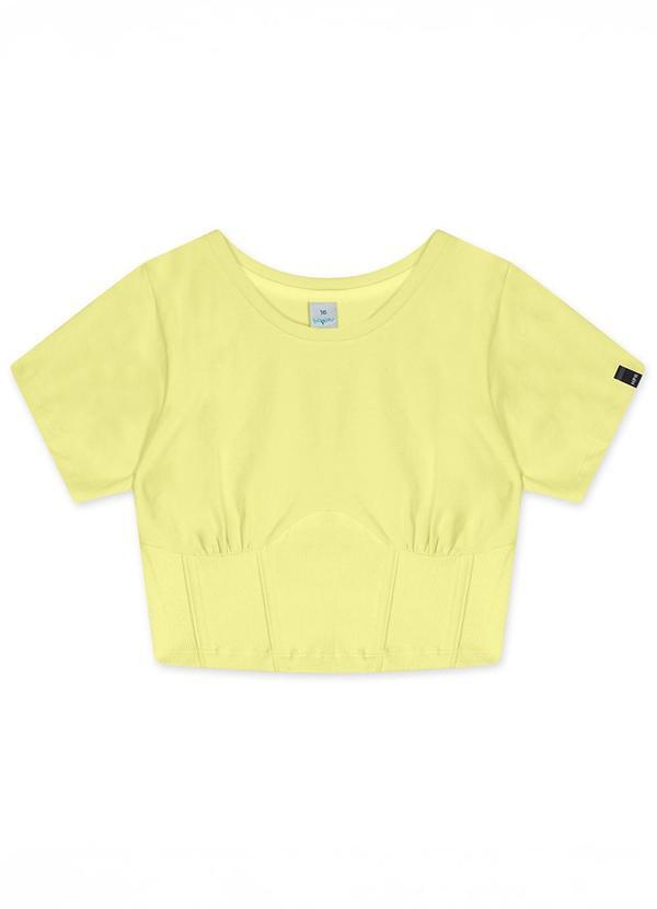 Blusa Cropped Manga Curta Juvenil Verde