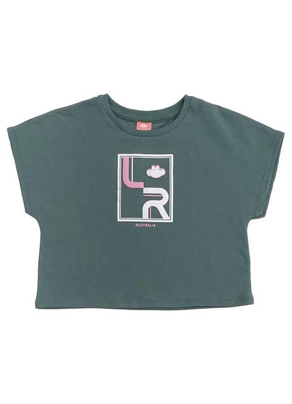 Blusa Cropped Manga Curta Verde