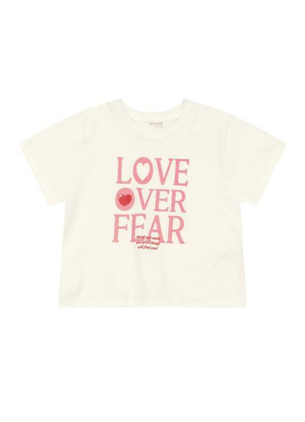 Vista 2 Blusa Cropped Teen Menina com Glitter Bege Brandili Brandili
