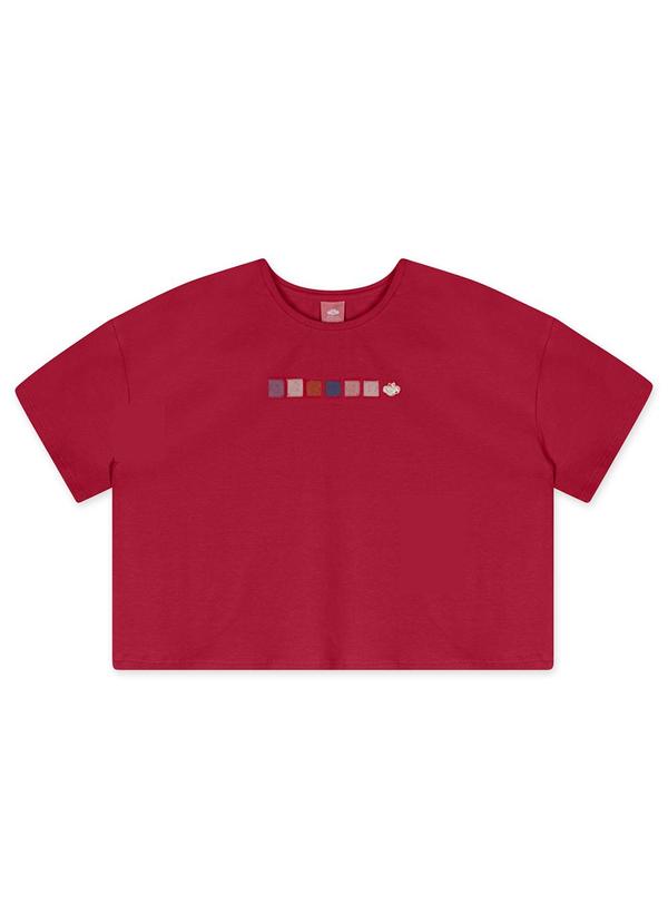 Vista 2 Blusa Manga Curta Infantil Feminina Vermelho Lilica Ripilica Lilica Ripilica