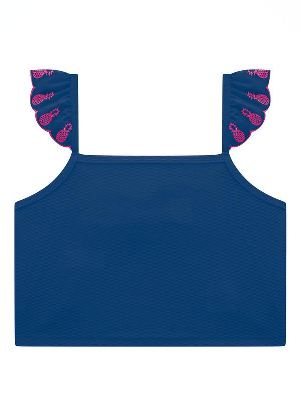 Vista 2 Boxy Infantil Menina com Lastex Azul Nanai Nanai