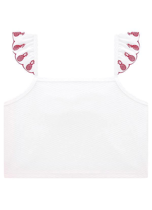 Vista 2 Boxy Infantil Menina com Lastex Branco Nanai Nanai