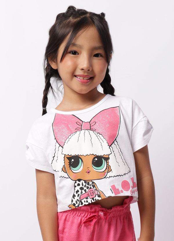 Camiseta Infantil Cropped Branca
