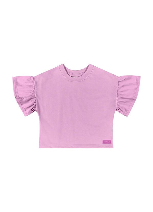Vista 2 Cropped Básico Infantil para Menina Roxo Quimby Quimby