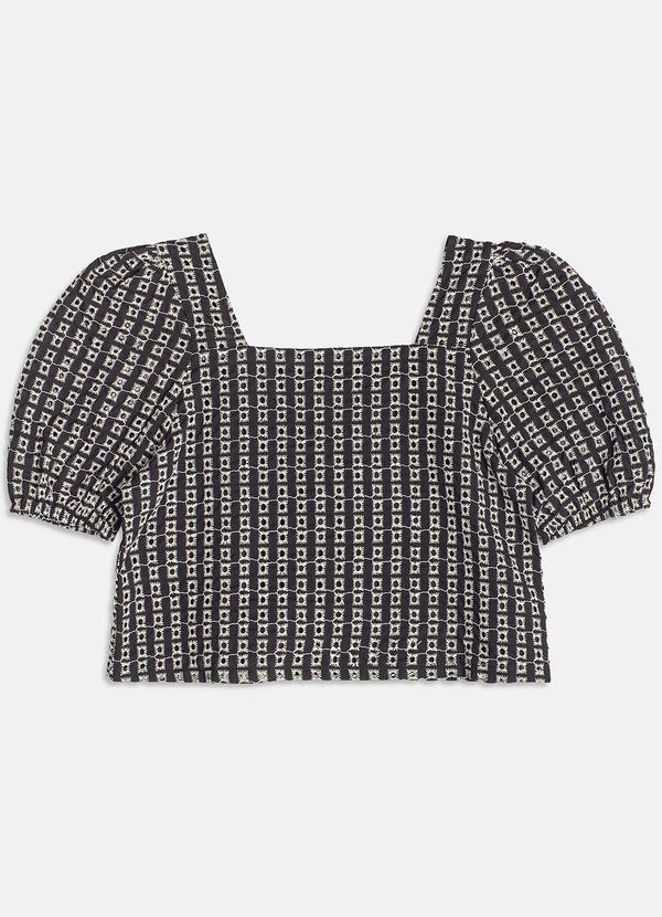 Cropped de Laise Bordado Preto