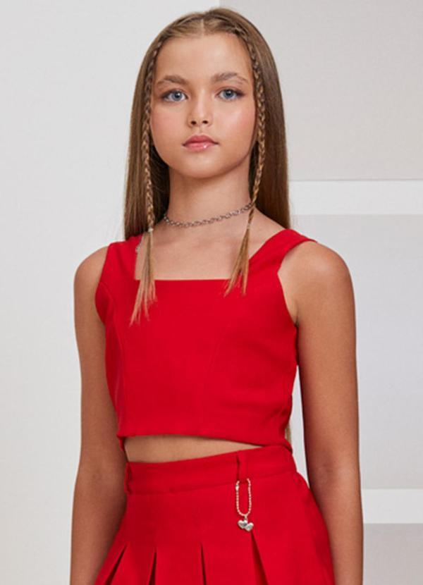 Cropped de Tecido Vermelho