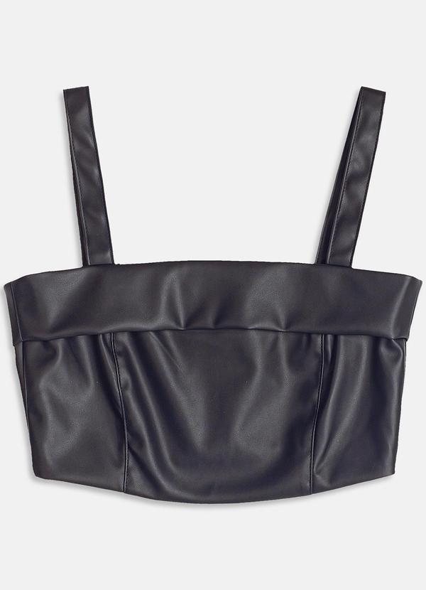 Vista 2 Cropped Fake Leather Preto I Am I Am