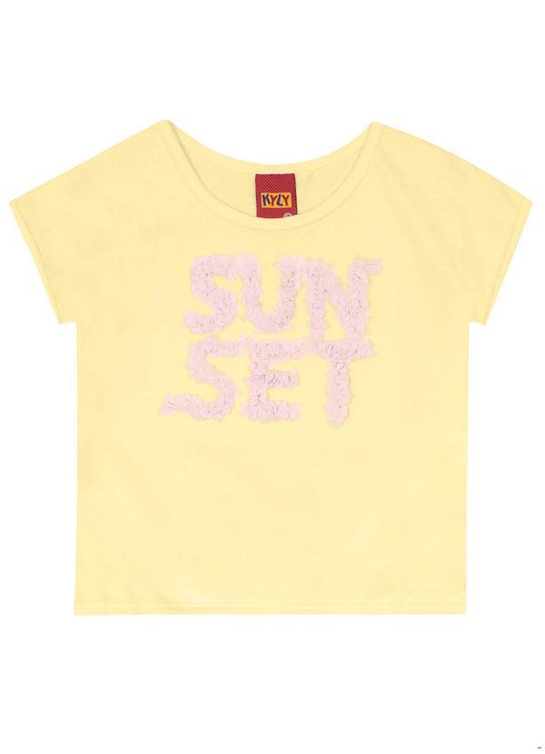 Vista 2 Cropped Infantil Menina Bordado Amarelo Kyly Kyly