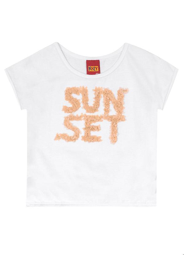 Vista 2 Cropped Infantil Menina Bordado Branco Kyly Kyly