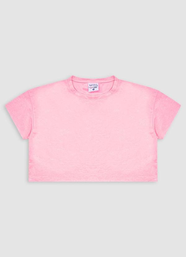 Cropped Meia Malha Tshirt Rosa