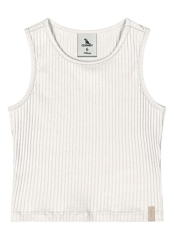 Cropped Ribana Canelada Menina Bege
