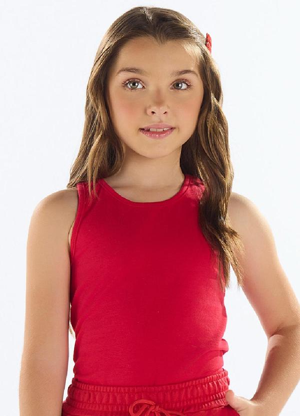 Cropped Ribana Canelada Menina Vermelho