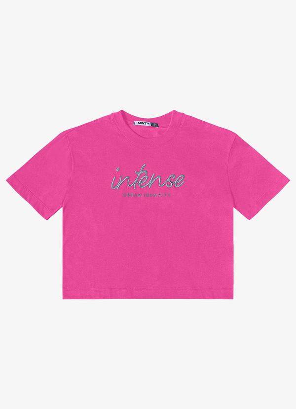 T- Shirt Bordada Feminina Rosa
