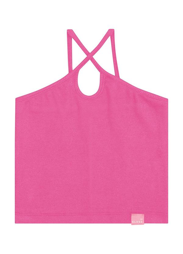 Vista 2 Top Básico com Alças em Ribana Juvenil Rosa Gloss Gloss