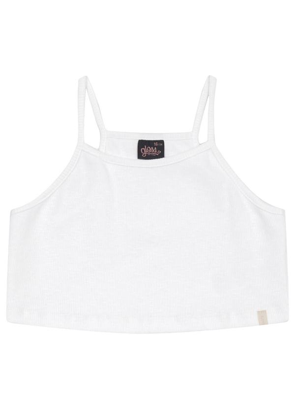 Top Básico em Ribana para Menina Gloss Branco