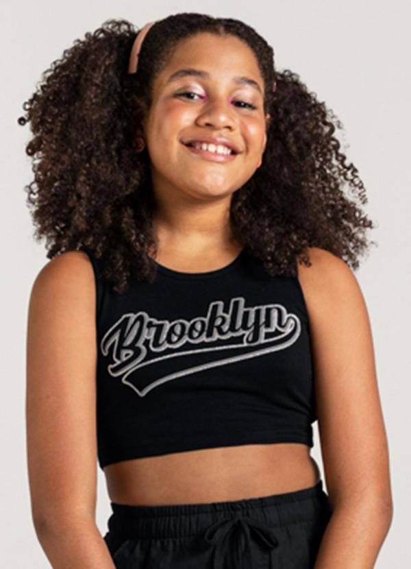 Vista 2 Top em Cotton Infantil Menina Preto Young Class Young Class
