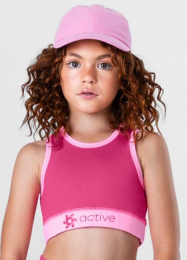 Vista 2 Top Infantil Menina Active Rosa Brandili Brandili